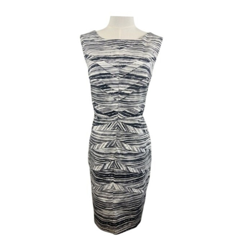 Adrianna‎ Papell Sheath Dress Abstract Print Sleeveless Fitted Size 14
